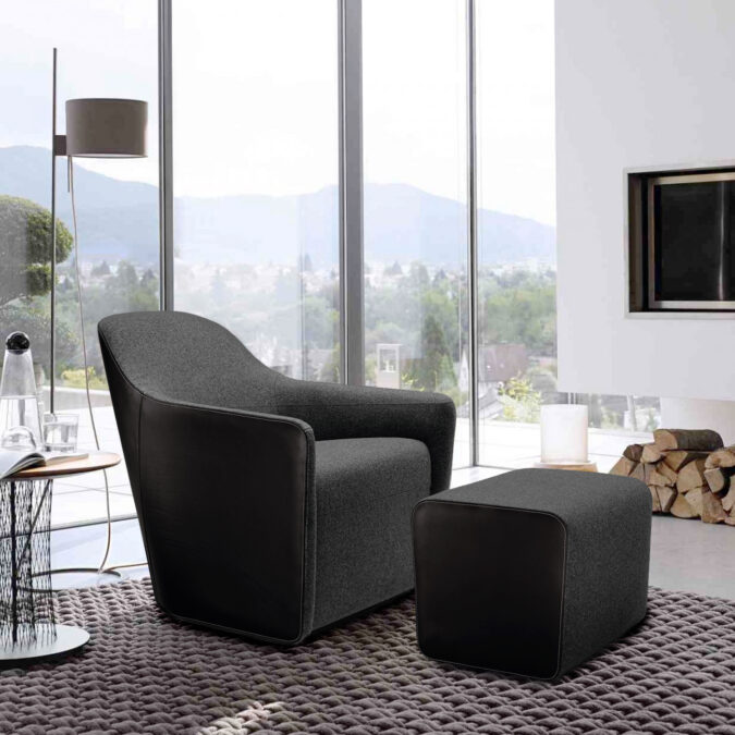 Foster Armchair & Foorstool (Immediate Delivery)